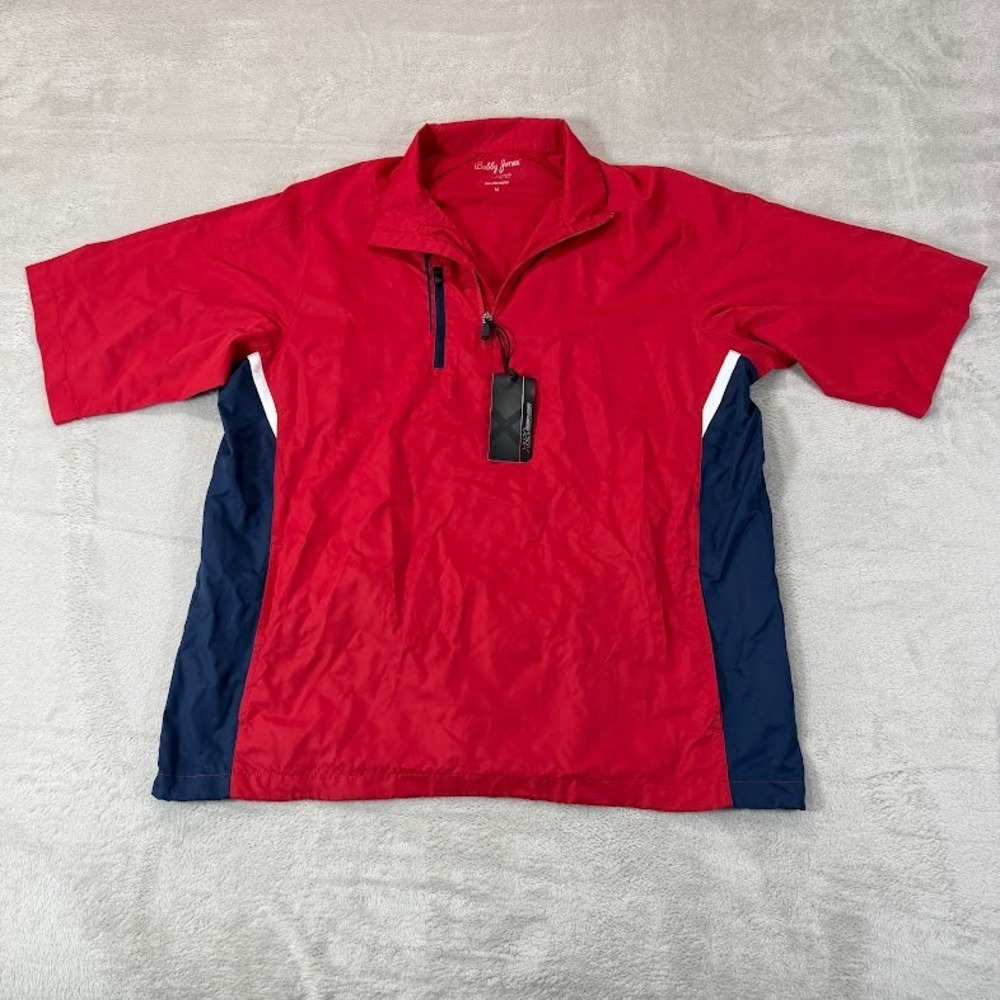 Bobby Jones X-H2O Mens Medium 1/4 Zip Short Sleeve Windbreaker Jacket BJK31021